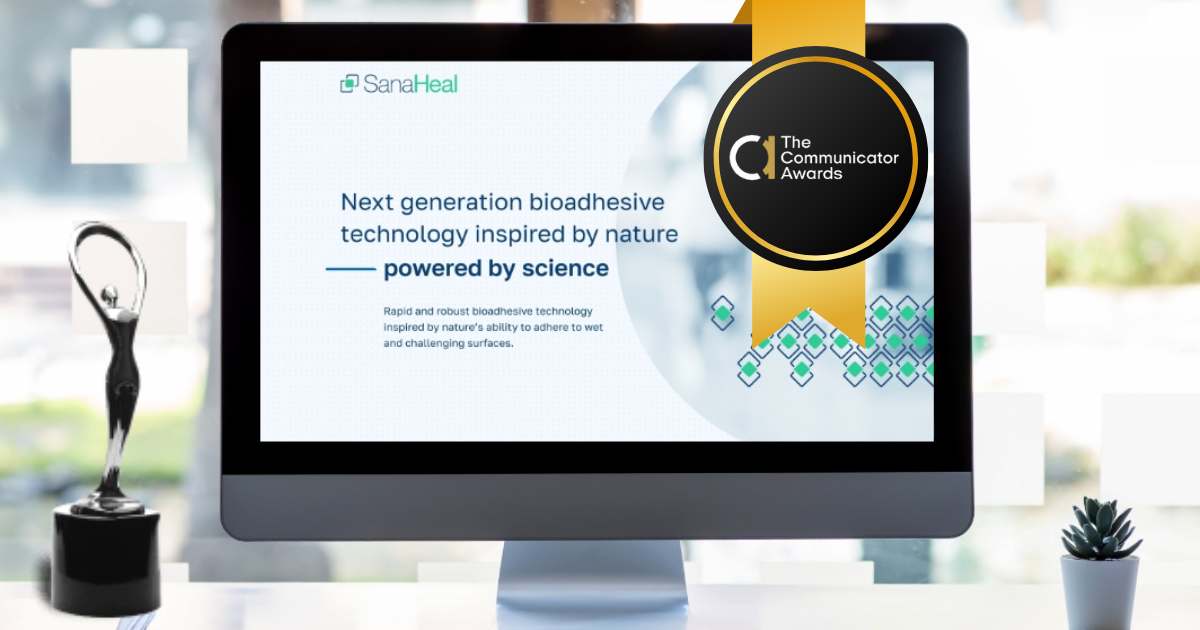 Ladybugz Interctive Agency recieves 2024 Communicator Award of Distinction for biotech website design for SanaHeal.