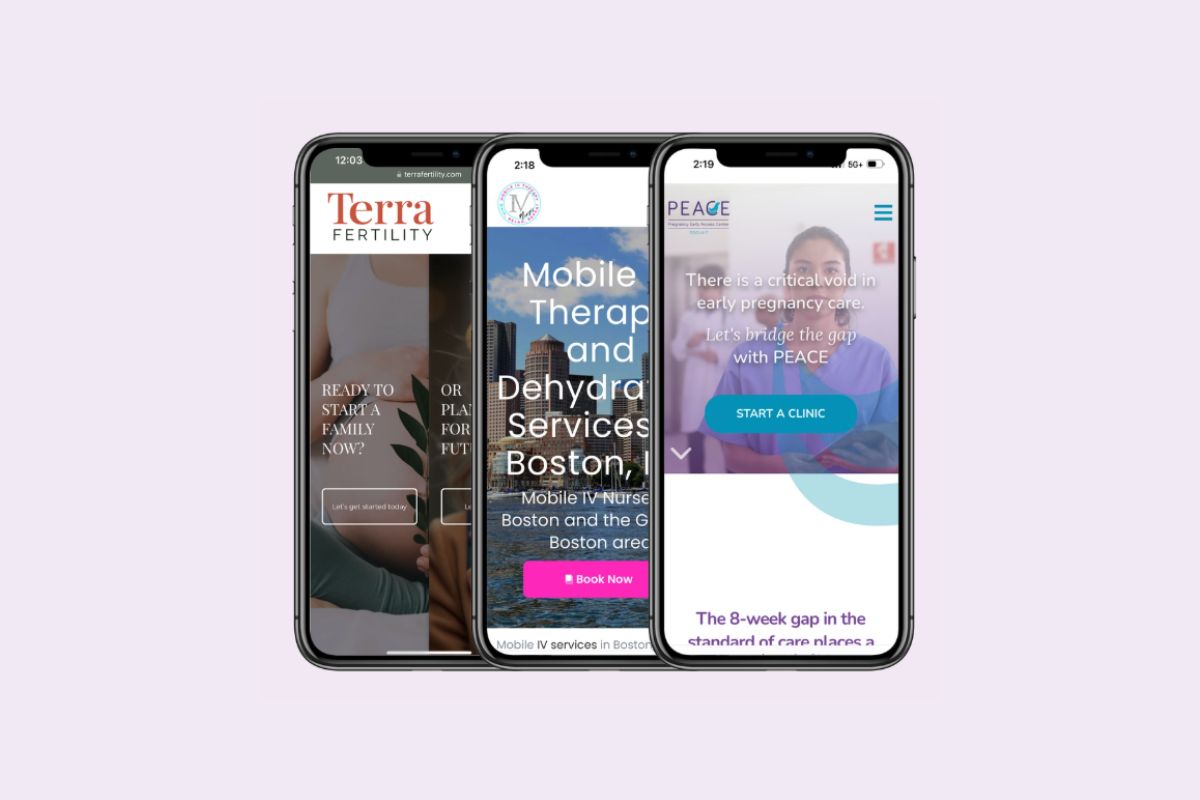 A mobile-first approach for a women’s wellness clinic website design.