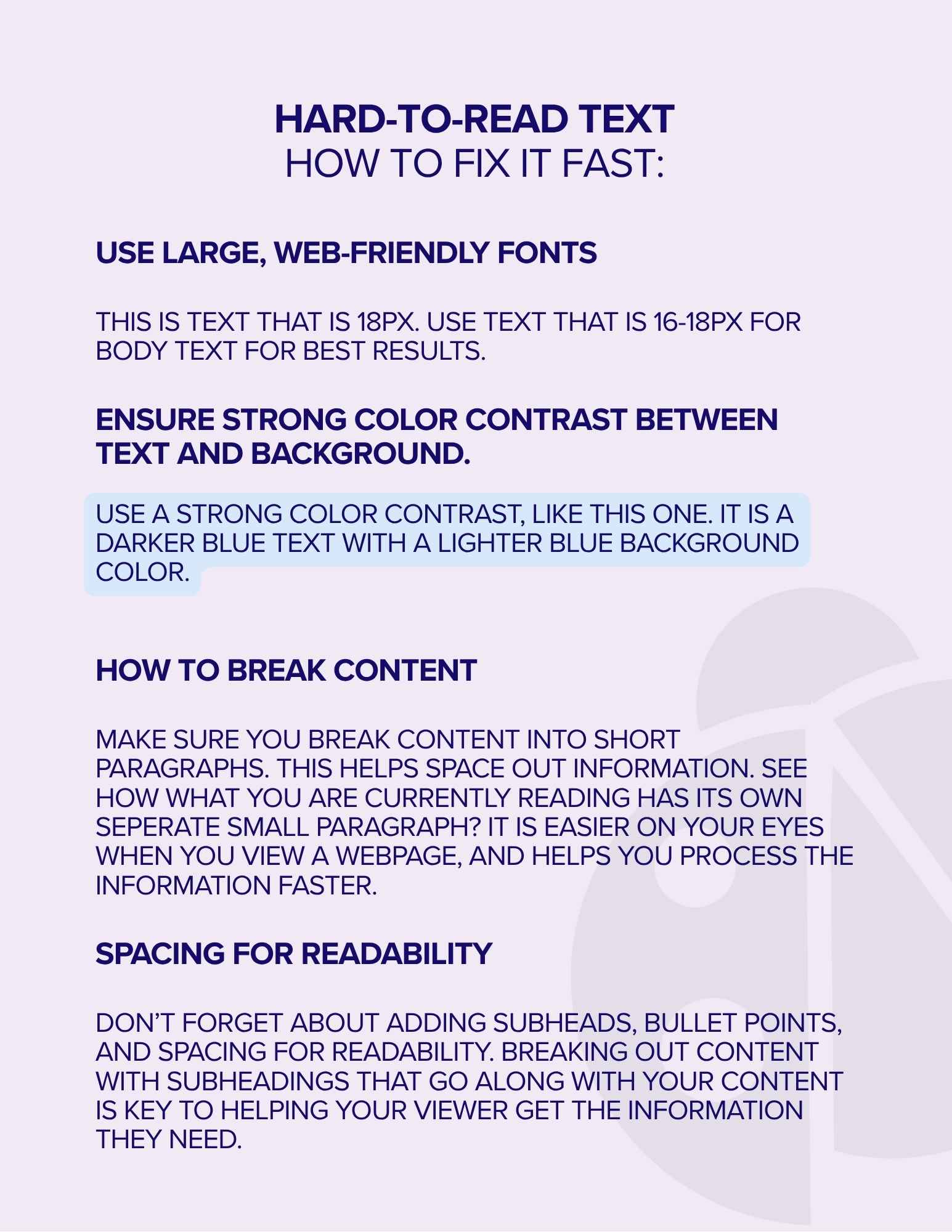 Hard-to-read text and how to fix it fast.