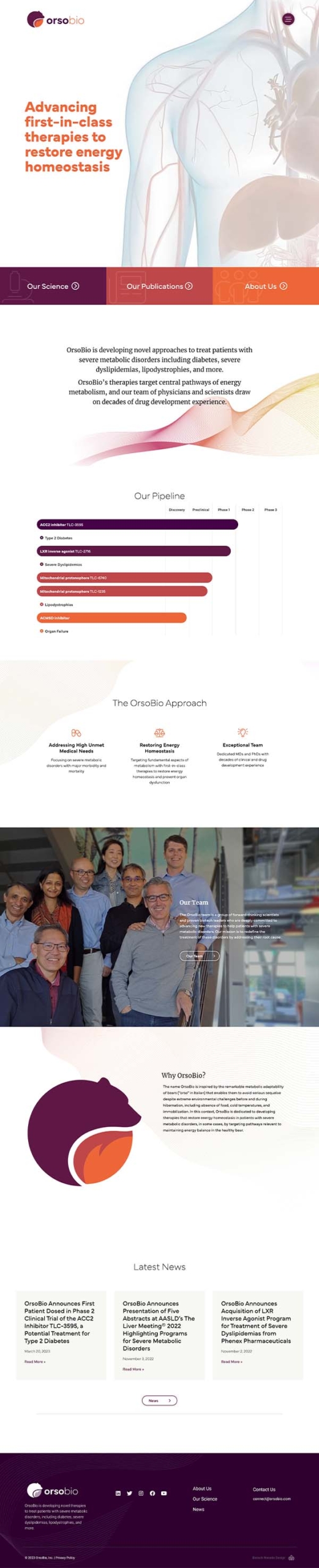 Orso Bio - Biopharmaceutical Website Design Scroll example
