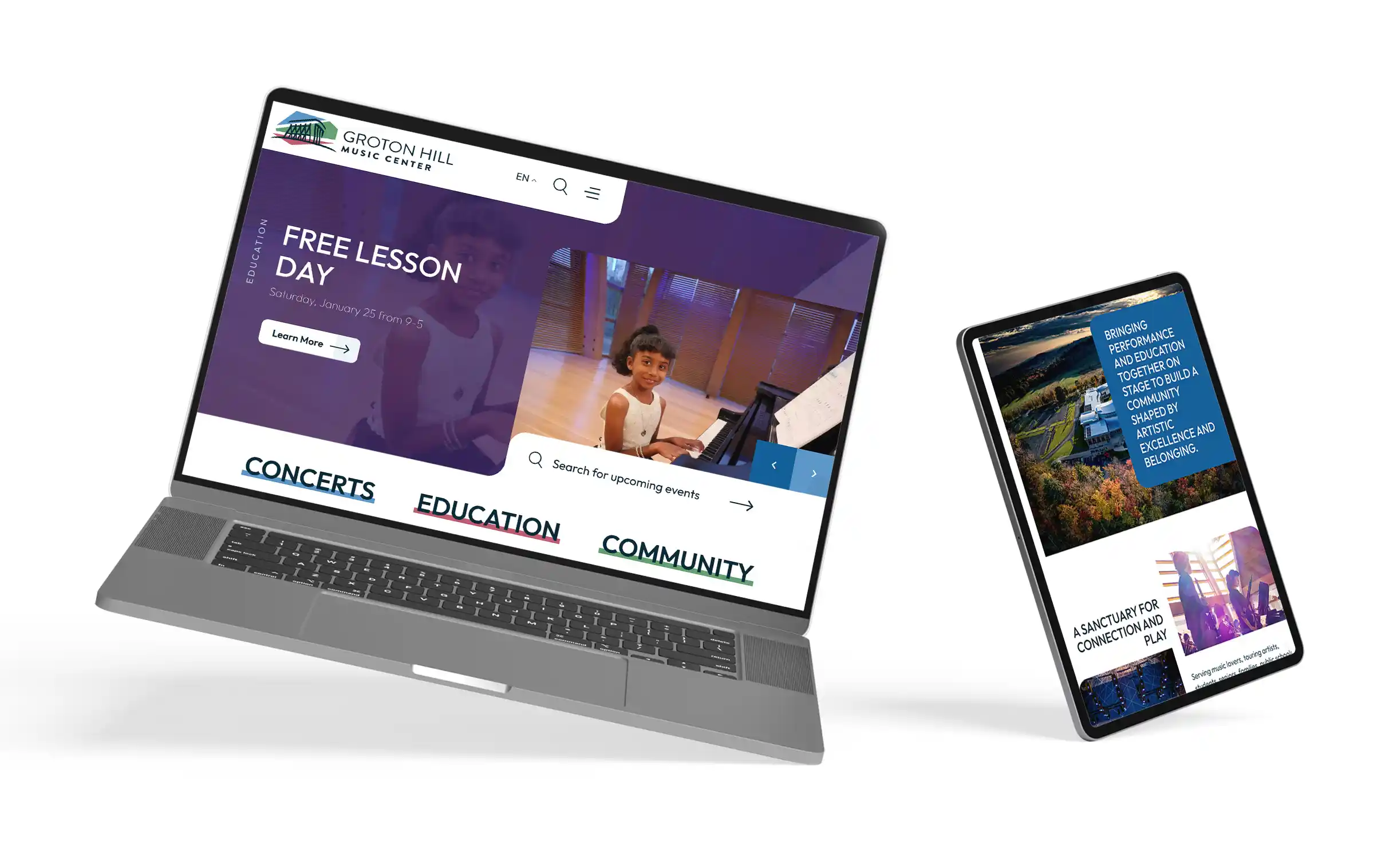 Groton Hill Music Center Website Homepage Design