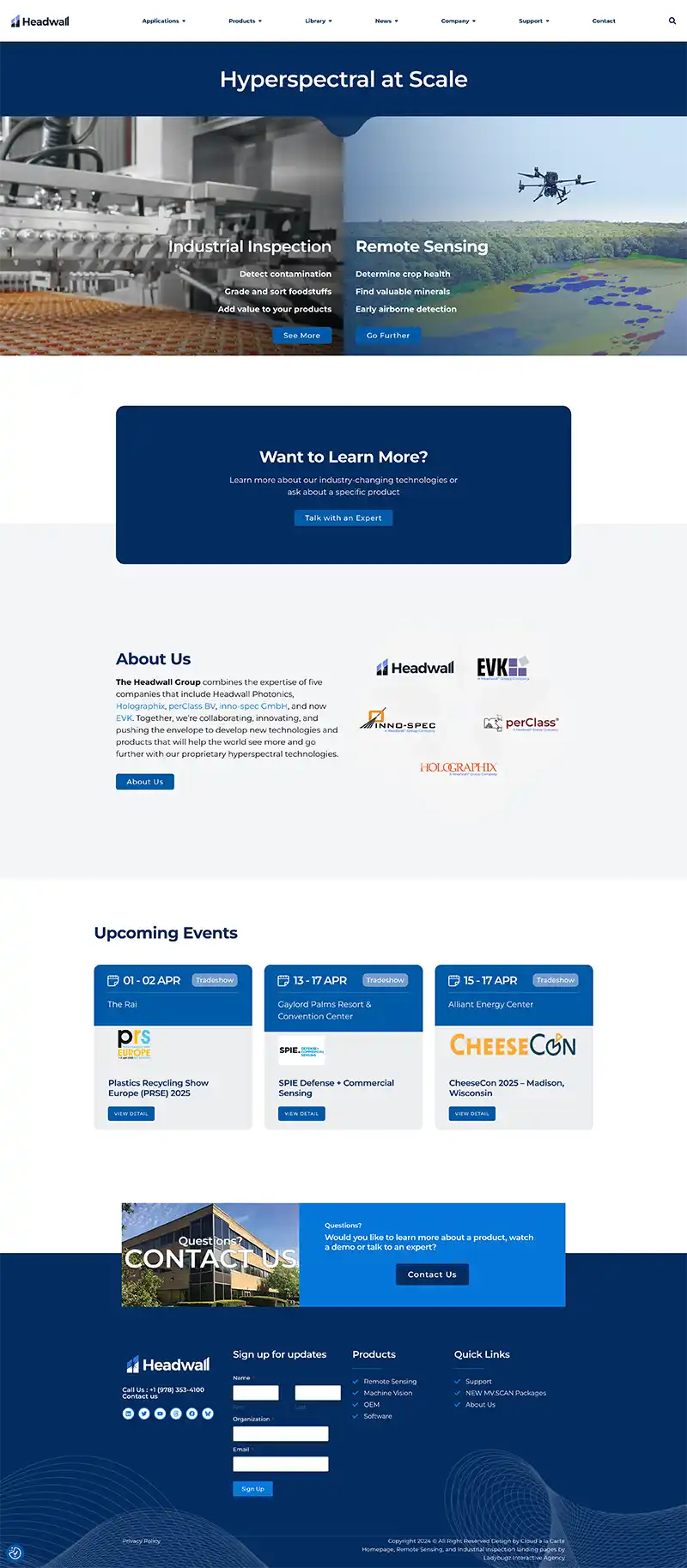 manufacturing website redesign long example