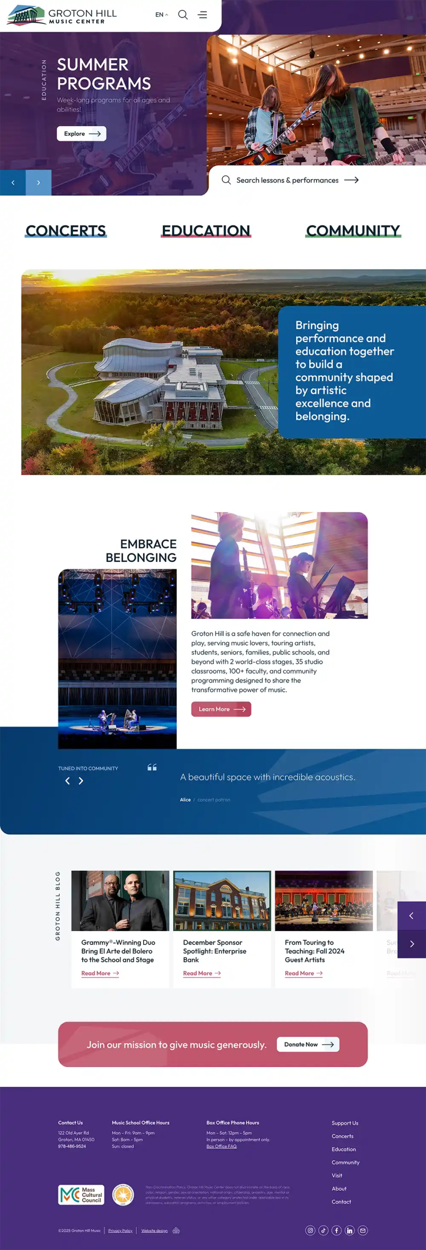 Music School Website Design