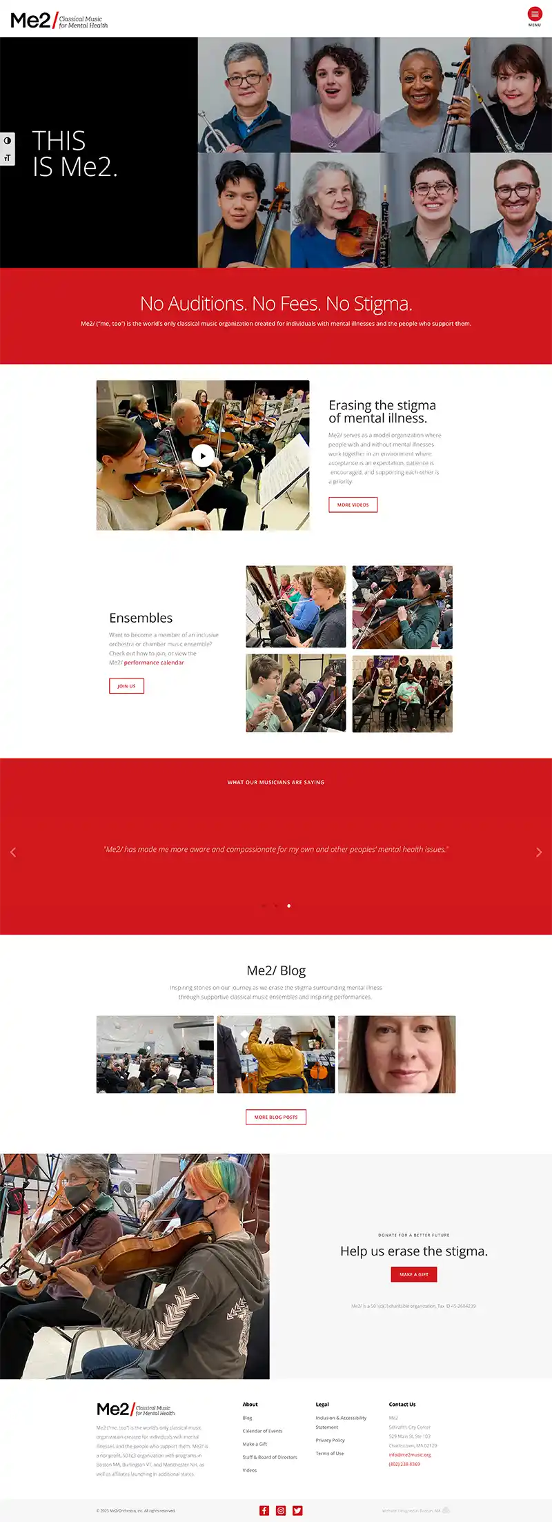 Me2 Music Website Design Example